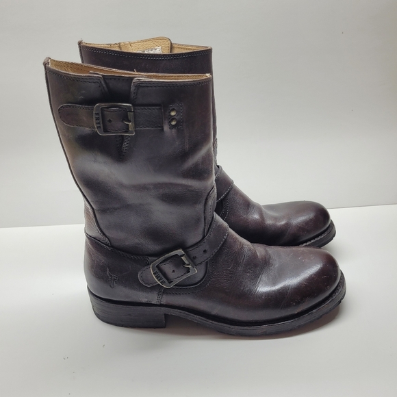 Frye Engineer Boots Mens -  Size 7 - Brown Made in Mexico - Picture 1 of 11